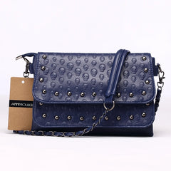Skull Rivet Chain Crossbody Bag for Women