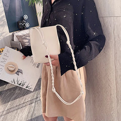 Women's Weave Strap Shoulder Bag Mini Phone Purse