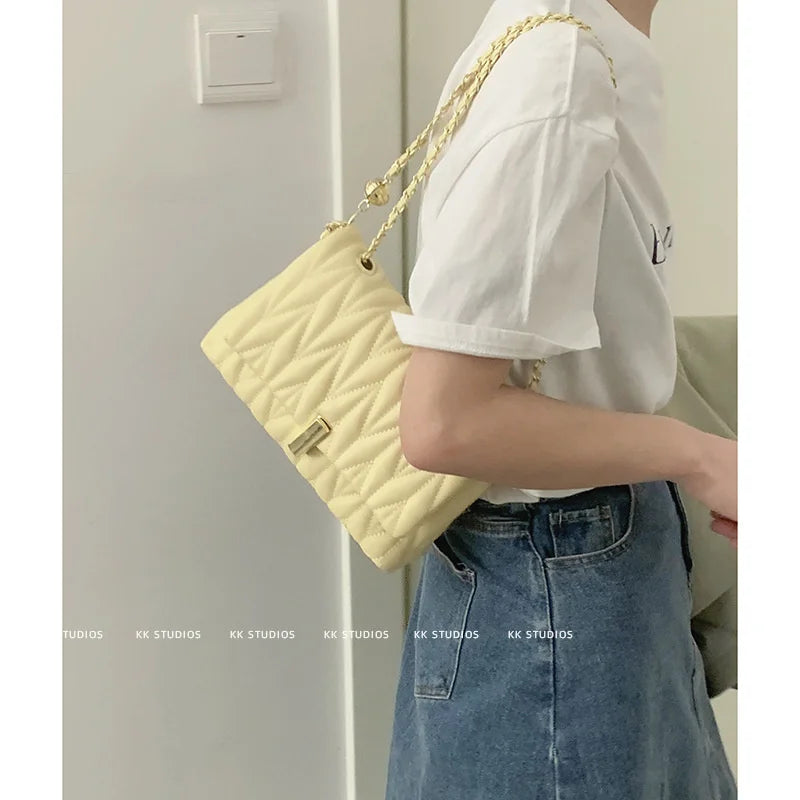 Crossbody Bags Women Lingge Chain Armpit Messenger Bag