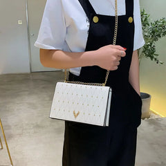 Rivet Chains Crossbody Bag for Women Shoulder Messenger Handbag