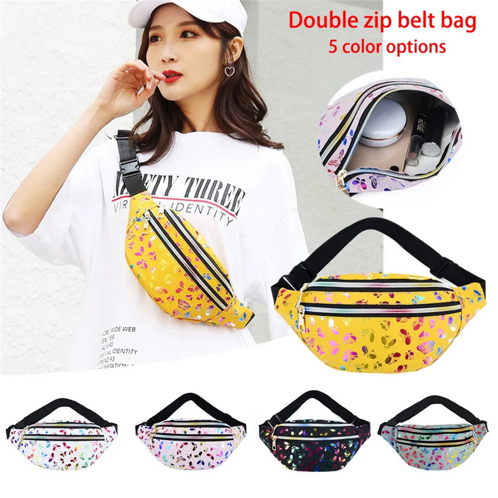 Printed Waist Bag Women Fanny Pack Colorful Girl Bum Messenger Chest Bags