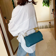 Mini C PU Leather Handbag Women Chains Flap Shoulder Bag Party Clutch