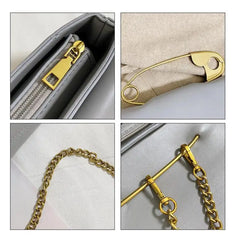 Mini C PU Leather Handbag Women Chains Flap Shoulder Bag Party Clutch
