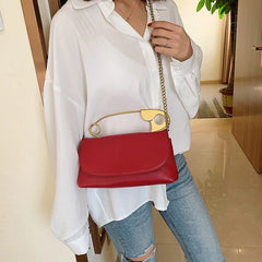 Mini C PU Leather Handbag Women Chains Flap Shoulder Bag Party Clutch
