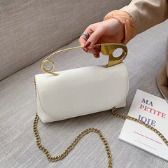 Mini C PU Leather Handbag Women Chains Flap Shoulder Bag Party Clutch