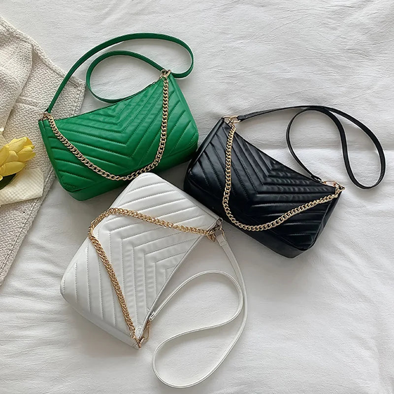 Quilted Crossbody Bag Chain Tote Purse for Women