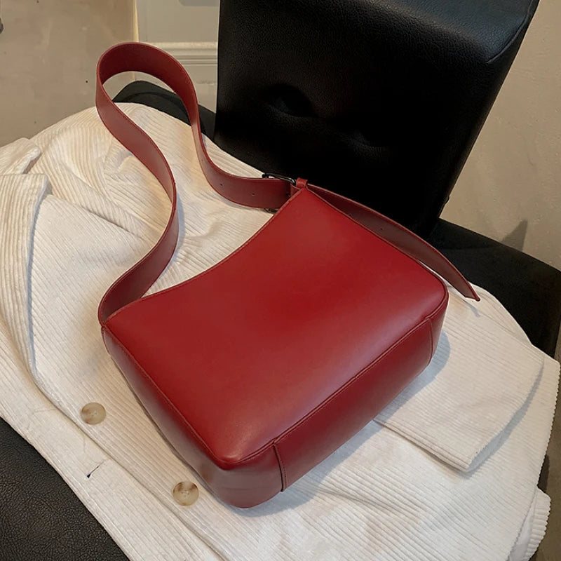 Vintage Pu Leather Ladies Messenger Bag Shoulder Tote Bucket Purse