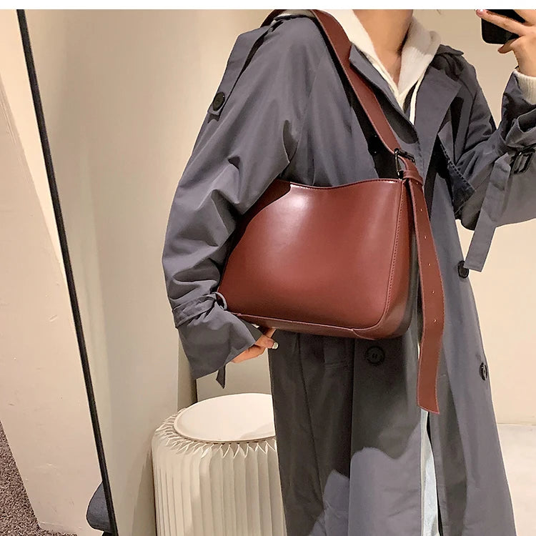 Vintage Pu Leather Ladies Messenger Bag Shoulder Tote Bucket Purse