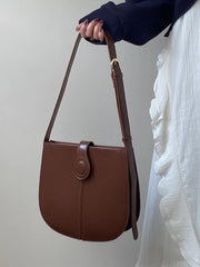 Women's Vintage Saddle Messenger Bag Large Capacity Shoulder Bucket Purse