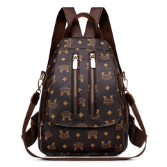 Women's PU Leather Rucksack Soft Leather Backpack Messenger Chest Bag
