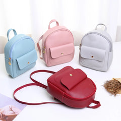 PU Leather Shoulder Bags Multi-Function Backpack Ladies Phone Pouch Pack