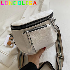 Women's Soft Messenger Bag Wide Shoulder Strap Handbag Crossbody Purse