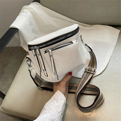 Women's Soft Messenger Bag Wide Shoulder Strap Handbag Crossbody Purse