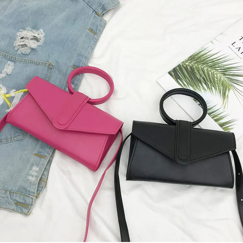 Women's Pu Leather Diagonal Clutch Handbag