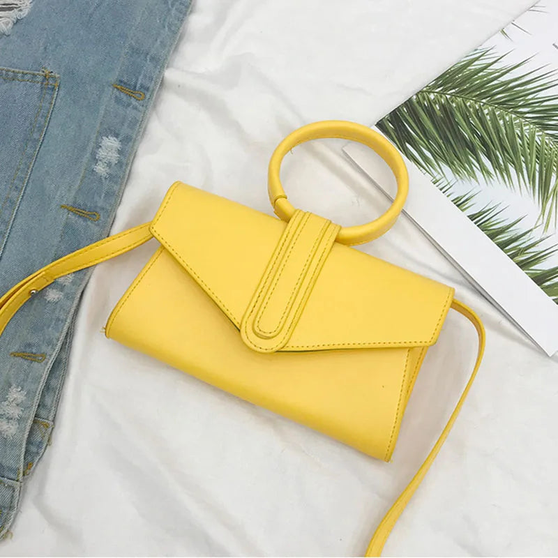 Women's Pu Leather Diagonal Clutch Handbag
