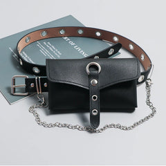 Large Capacity PU Leather Waist Bag Women Crossbody Waist Bags