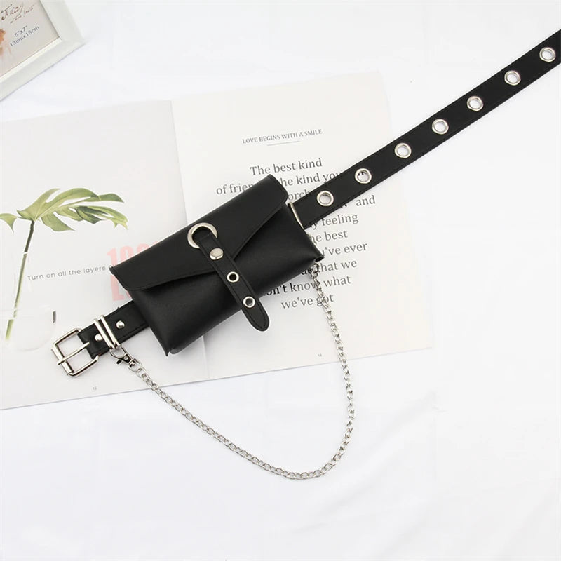 Large Capacity PU Leather Waist Bag Women Crossbody Waist Bags