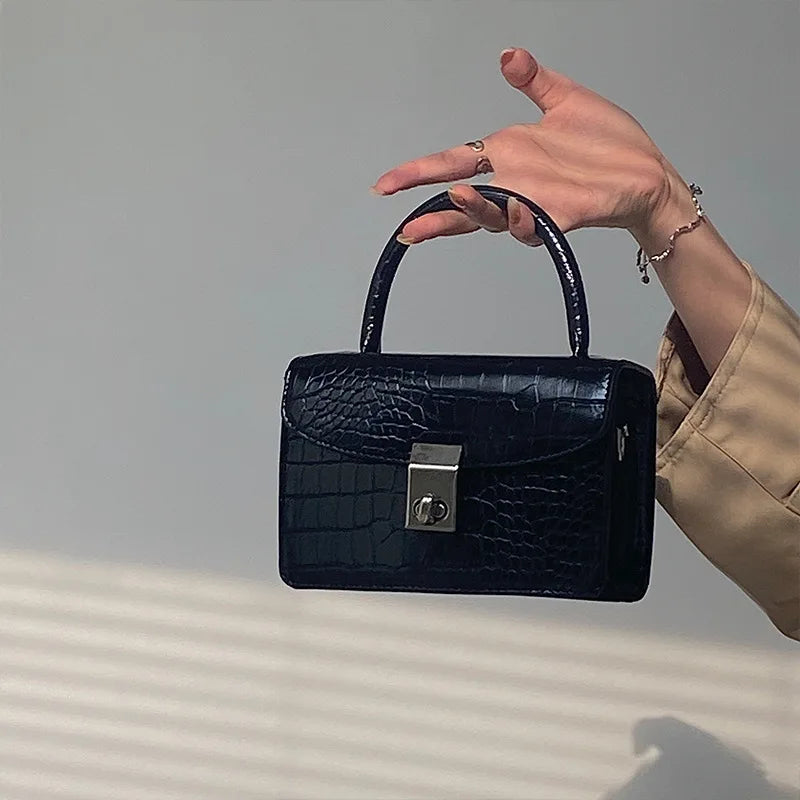 Crocodile Pattern Women Shoulder Bag Chain Top-handle Messenger Bag