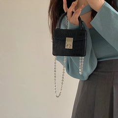 Crocodile Pattern Women Shoulder Bag Chain Top-handle Messenger Bag