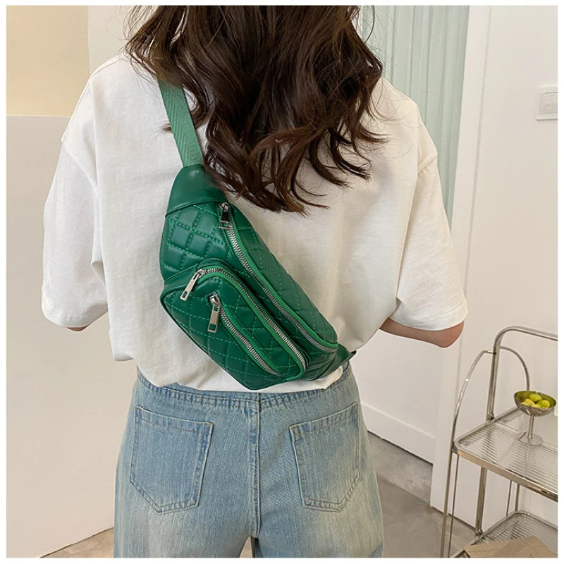 PU Women's Leather Belly Bag Waist Fanny Pack Crossbody Phone Chest Bag