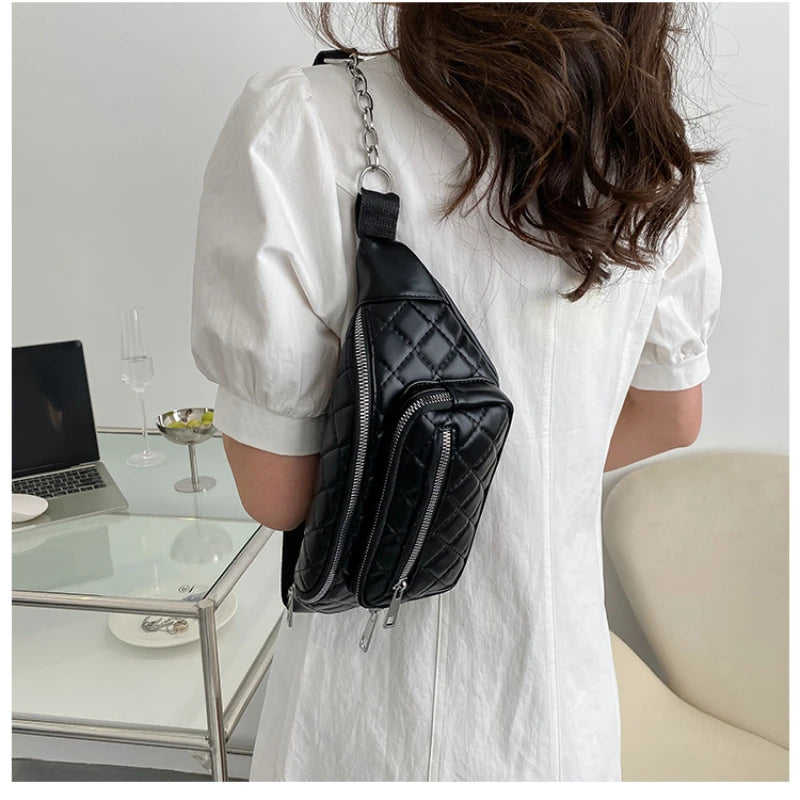 PU Women's Leather Belly Bag Waist Fanny Pack Crossbody Phone Chest Bag