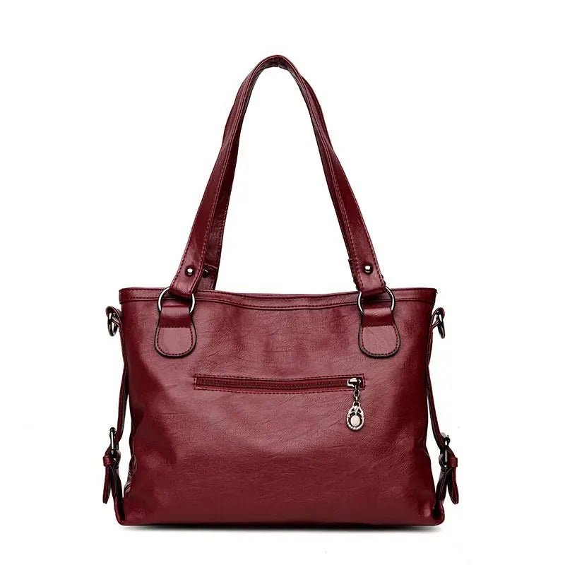 Soft PU Leather Women Handbag Shoulder Crossbody Top-handle Bag