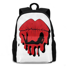 Puckered Dripping Lips With Girl Silhouette Laptop Travel School Bags