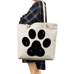 Pug Cartoon Print Lady Tote Bag High Capacity Summer Shoulder Handbag