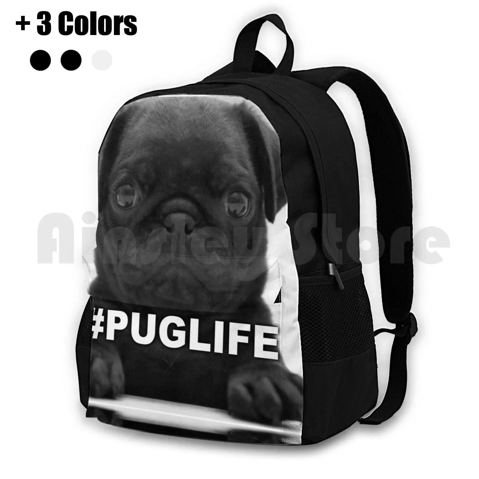 Puglife Outdoor Hiking Backpack Waterproof Camping Travel Thuglife Pug