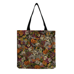 Pumpkin Ghost Skull Print Shoulder Bag Halloween Candy Bag