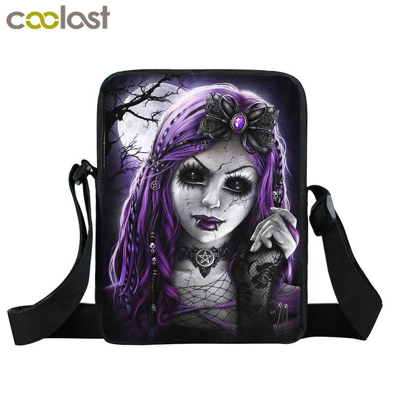 Punk Gothic Girls Doll Angel Messenger Bag Women Handbag Ladies Shoulder Bags