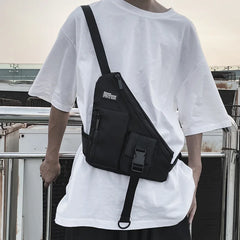 Punk Hip Hop Techwear Tactical Crossbody Bag Waterproof Chest Bag