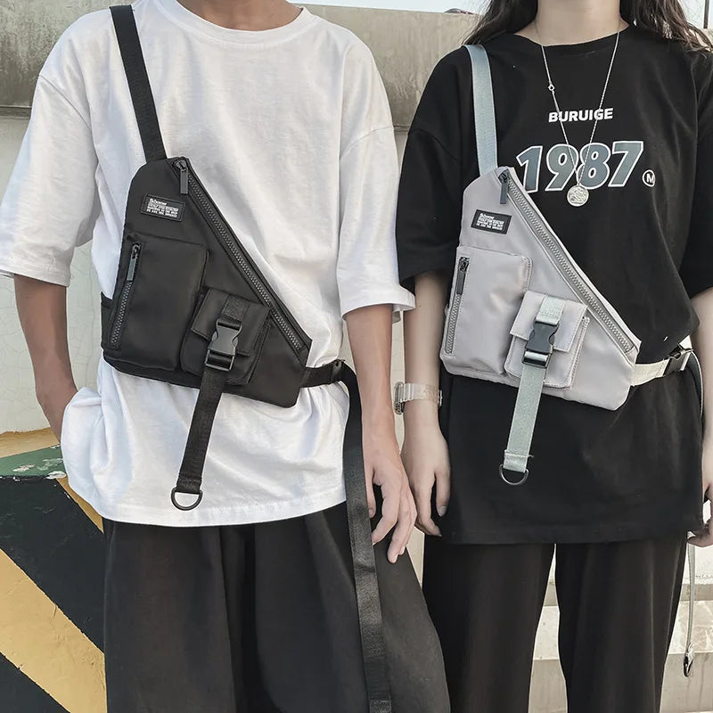 Punk Hip Hop Techwear Tactical Crossbody Bag Waterproof Chest Bag
