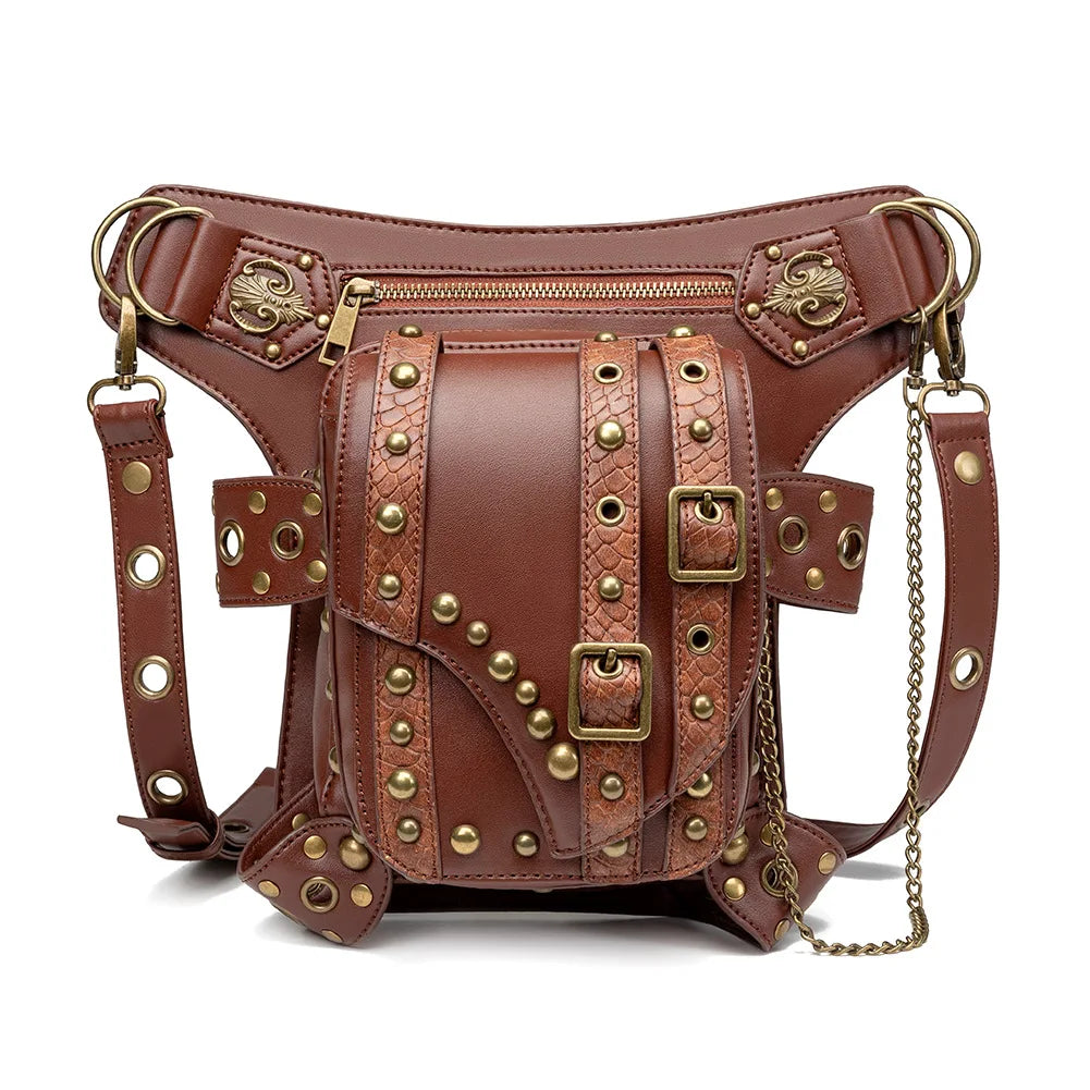 Punk Rock Locomotive Chain Bag Single Shoulder Messenger Bag