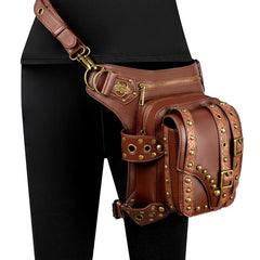 Punk Rock Locomotive Chain Bag Single Shoulder Messenger Waist Belt Chest Purse