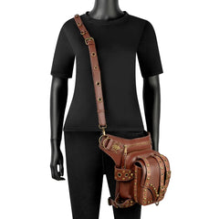 Punk Rock Locomotive Chain Bag Single Shoulder Messenger Waist Belt Chest Purse