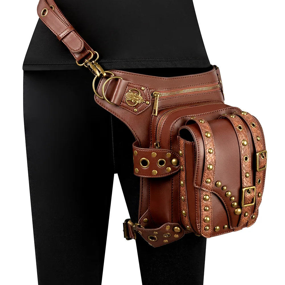 Punk Rock Locomotive Chain Bag Single Shoulder Messenger Bag
