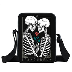 Punk Skull Messenger Bag Canvas Shoulder Bags Teen Girls Handbag