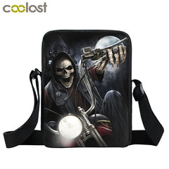 Punk Skull Messenger Bag Canvas Shoulder Bags Teen Girls Handbag