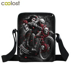 Punk Skull Messenger Bag Canvas Shoulder Bags Teen Girls Handbag