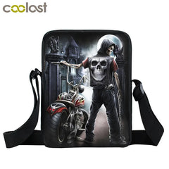 Punk Skull Messenger Bag Canvas Shoulder Bags Teen Girls Handbag