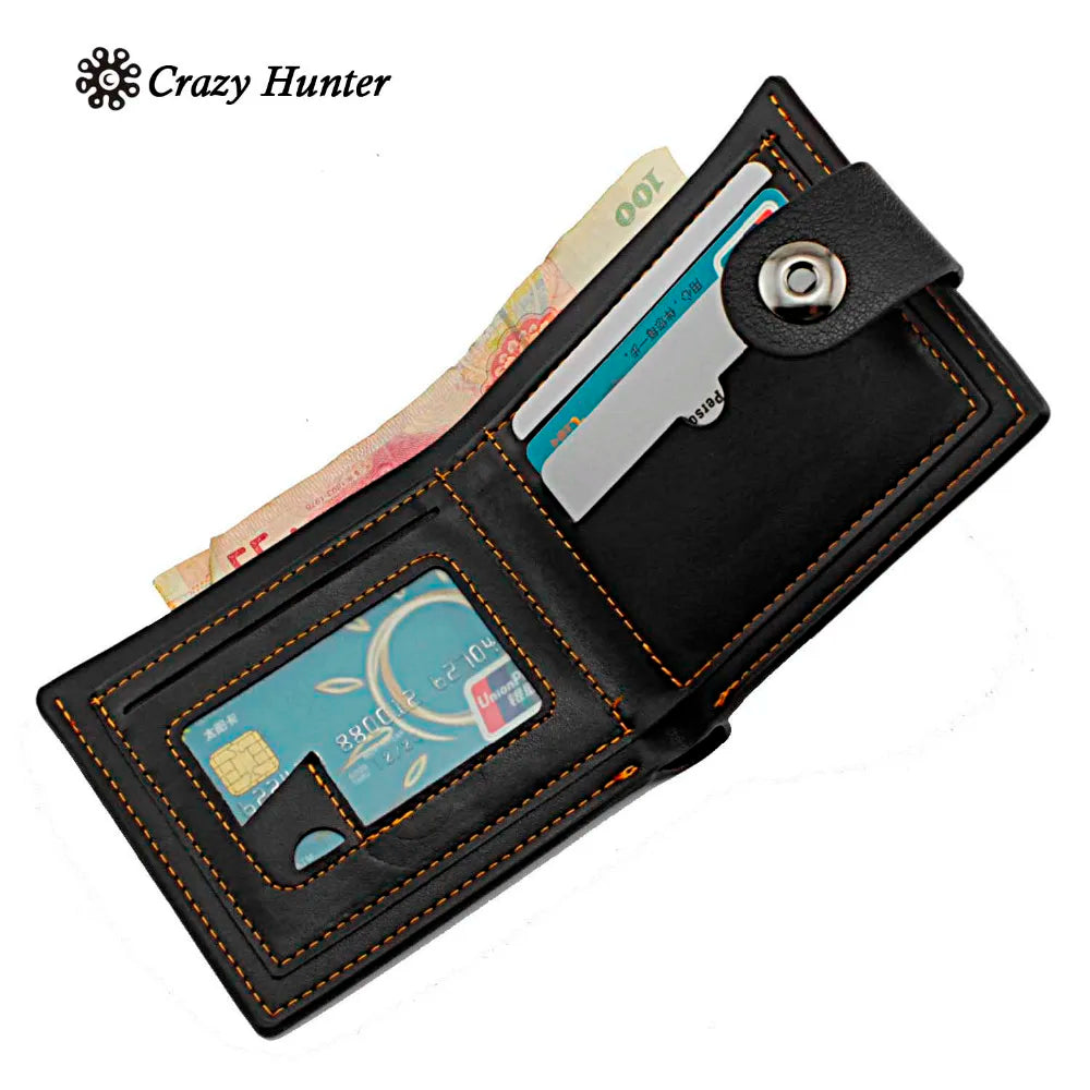 Punk Studded Bifold Leather Wallet With Chain