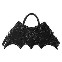 Women's Punk Style Shoulder Bag Cartoon Bat Crossbody Bag Funny PU Leather Purse