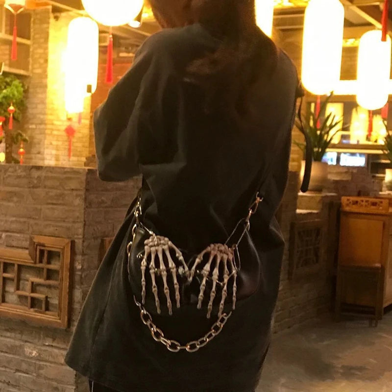 Gothic Skull Crossbody Bag Harajuku Punk Women Messenger Purse