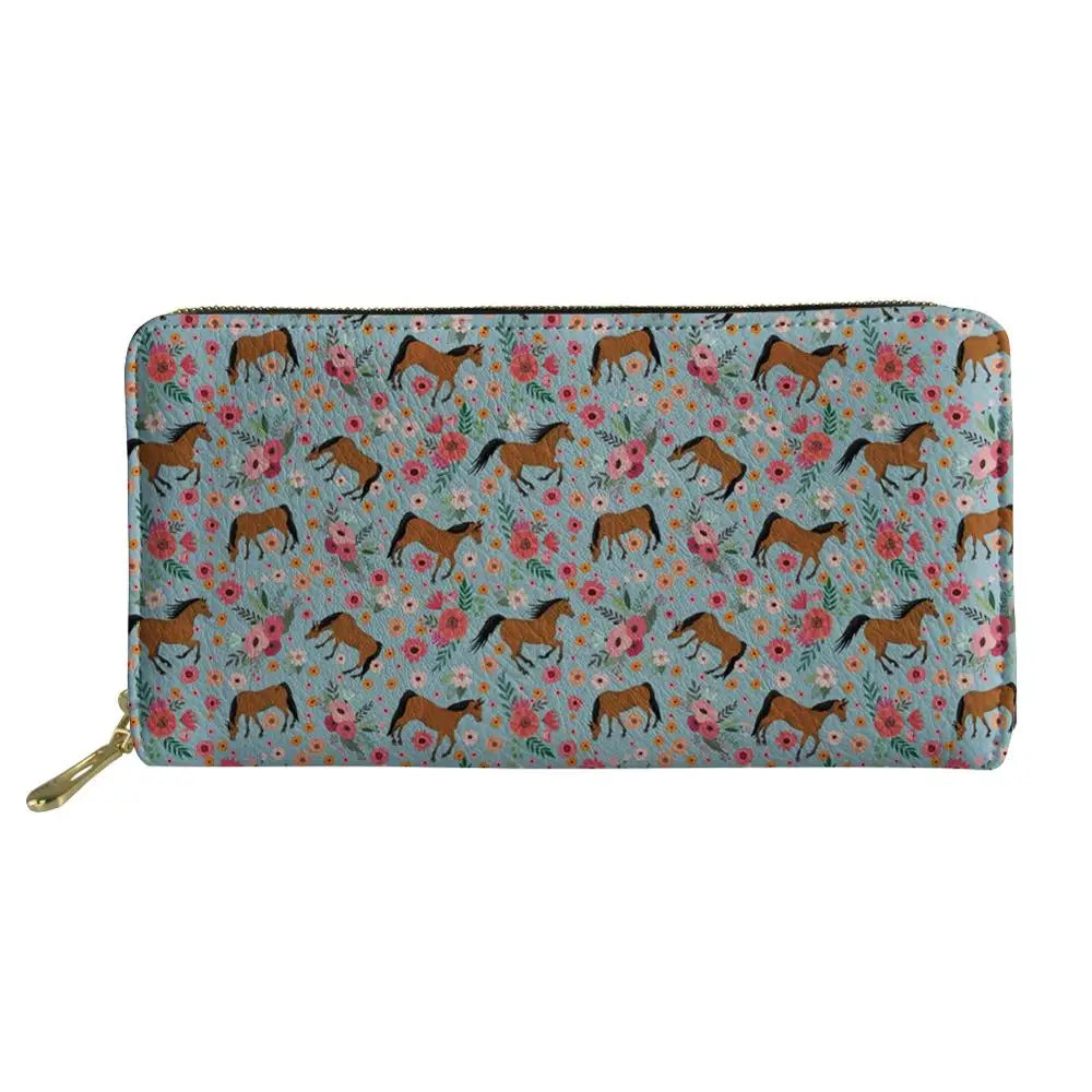 3D Floral Paint Long Wallet Lady Purse Girls Shopping Teen Girl Handbag