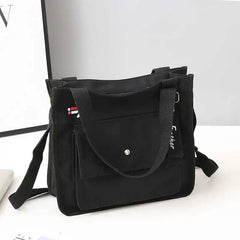 Casual Tote Portable College Girls Student Shoulder Bag Canvas Crossbody