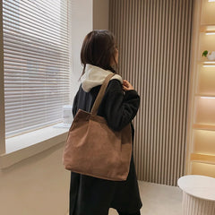 Large-Capacity Canvas Crossbody Bag for Girls - Casual Tote Shoulder Handbag