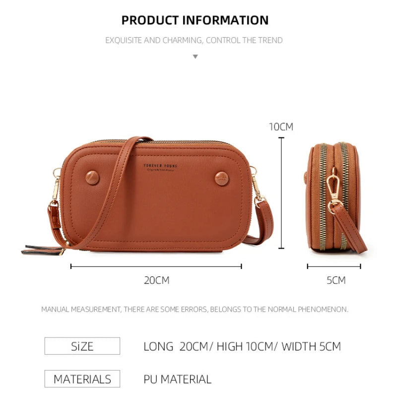 Classic Women Diagonal Purse Large Capacity Mobile Phone Crossbody Bag