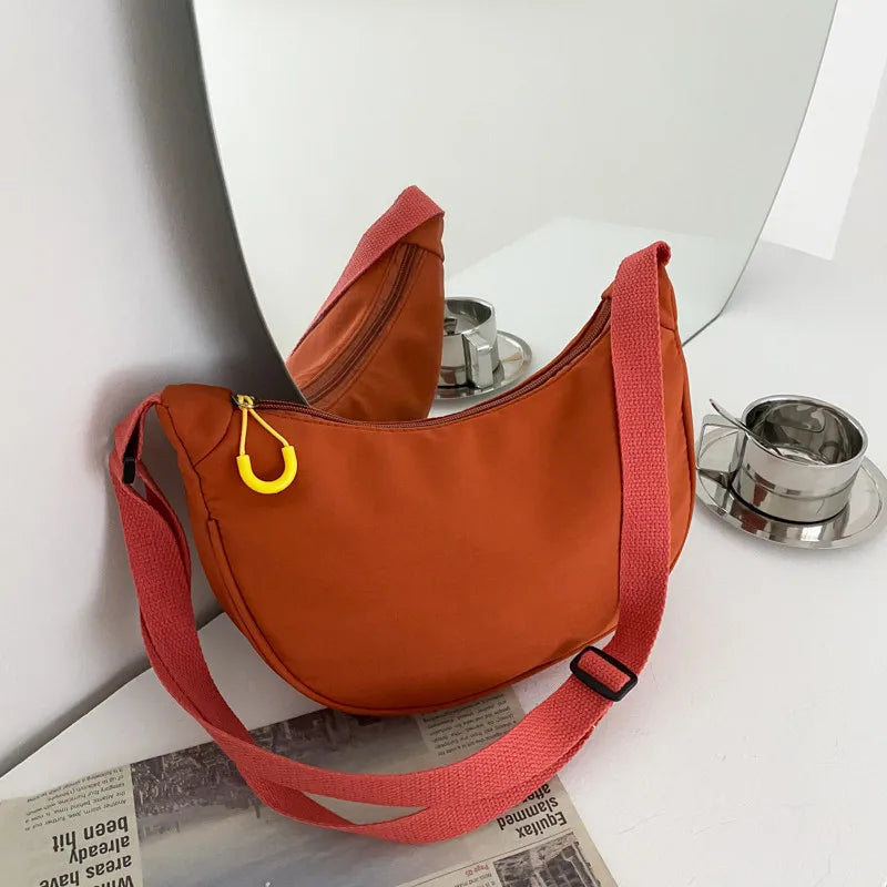 Nylon Crossbody Chest Hobos Bag Small Messenger Bag Underarm Purse