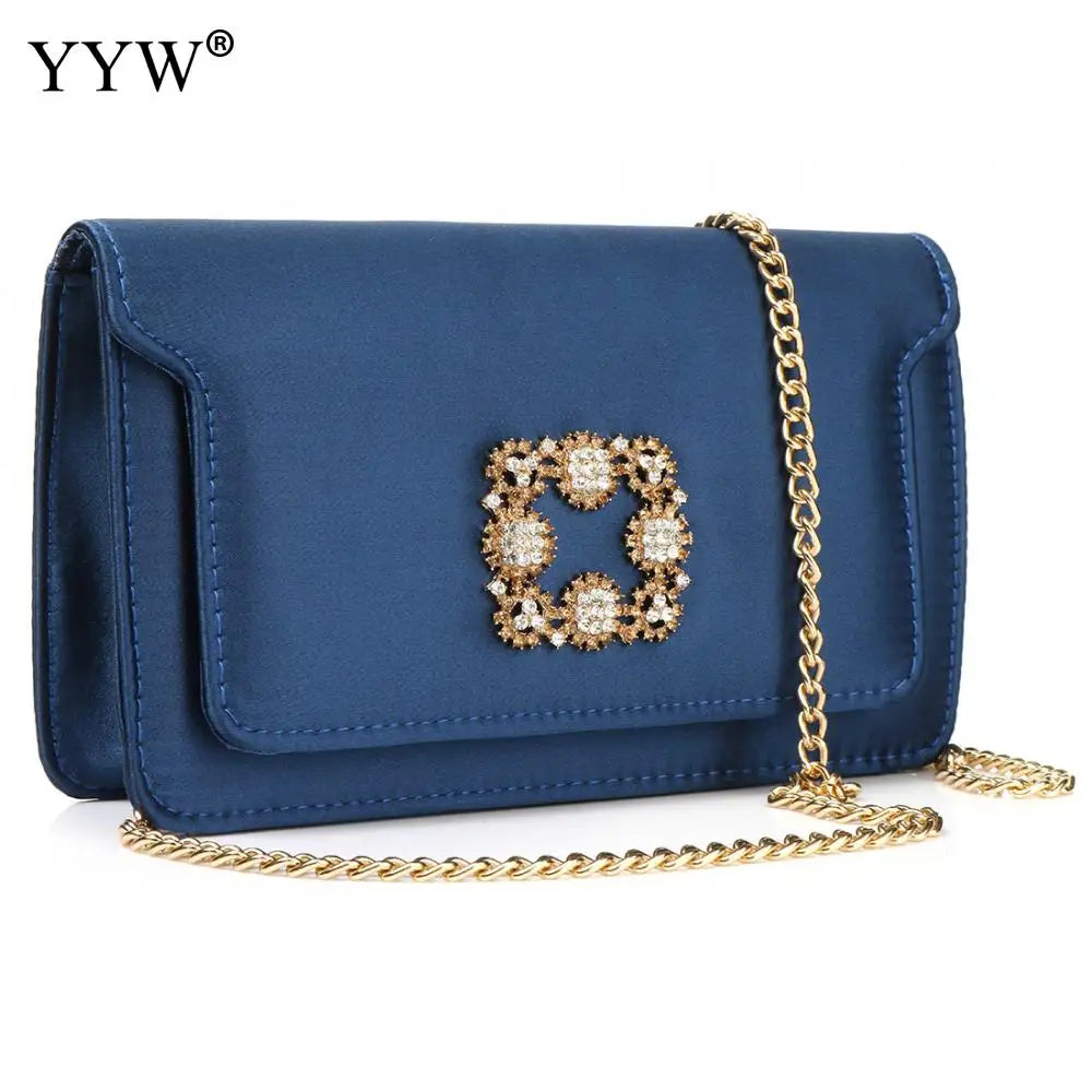 Diamond Ladies Evening Bag Nylon Silky Surface For Lady Crossbody